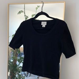 Scoop Neck Short Sleeve LOFT Sweater Top